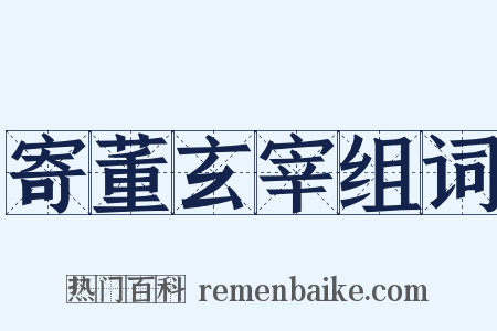 寄董玄宰组词是什么意思的图片